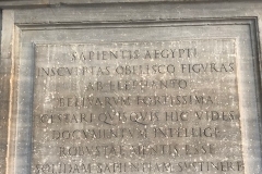 Inscription, “Pulcino della Minerva,” or "Minerva’s Chick"