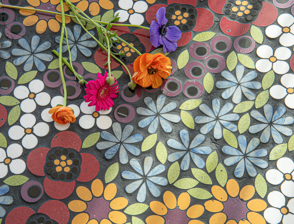 Wildflowers stone mosaic