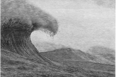 The Wave, 2017 Woodcut on Kozo paper