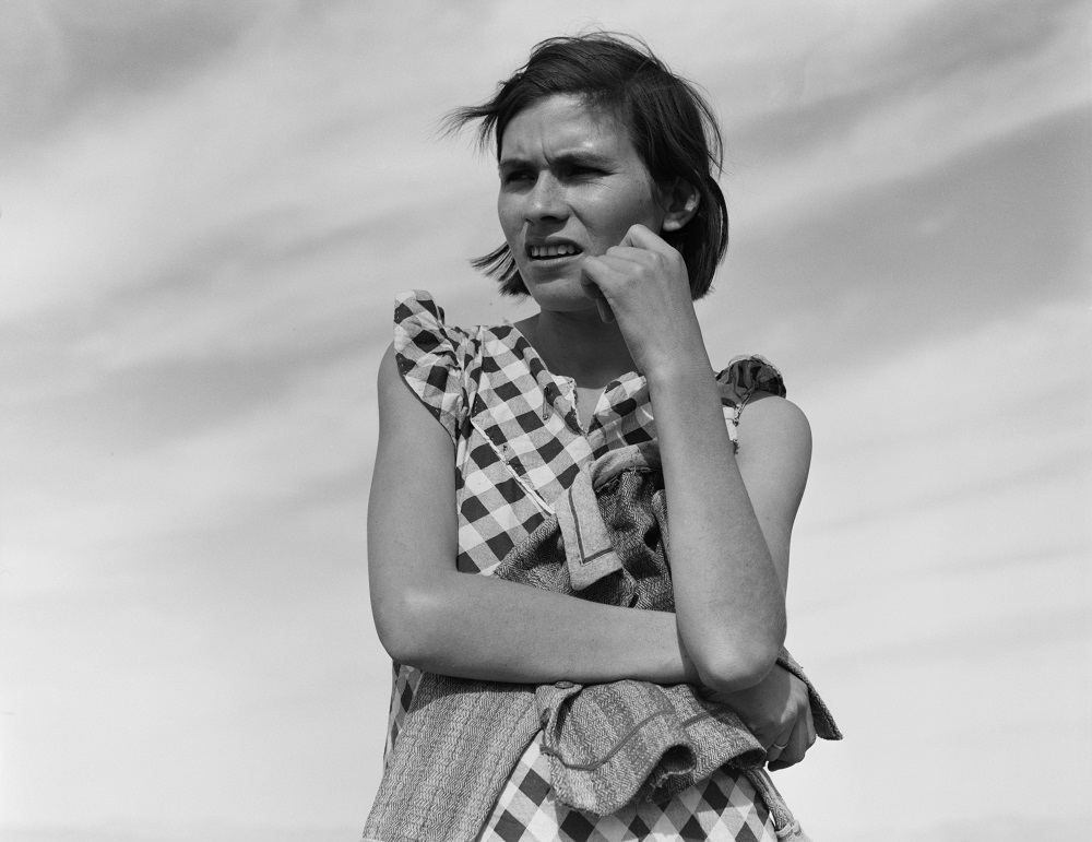 Dorothea Lange. Untitled (Oklahoma Mother in California), 1937. Archival pigment print. © The Dorothea Lange Collection, the Oakland Museum of California, City of Oakland, Gift of Paul S. Taylor
