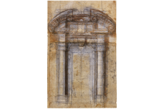 Michelangelo Buonarroti, Study for Porta Pia, 1560, pencil, pen and watercolour on brown paper. Picture credit: © 2018. Photo Scala, Florence (page 184)