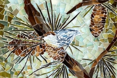 Marcie McComb, Master Mosaicist and Designer, "Brown-Headed Nuthatch" 12" x 12