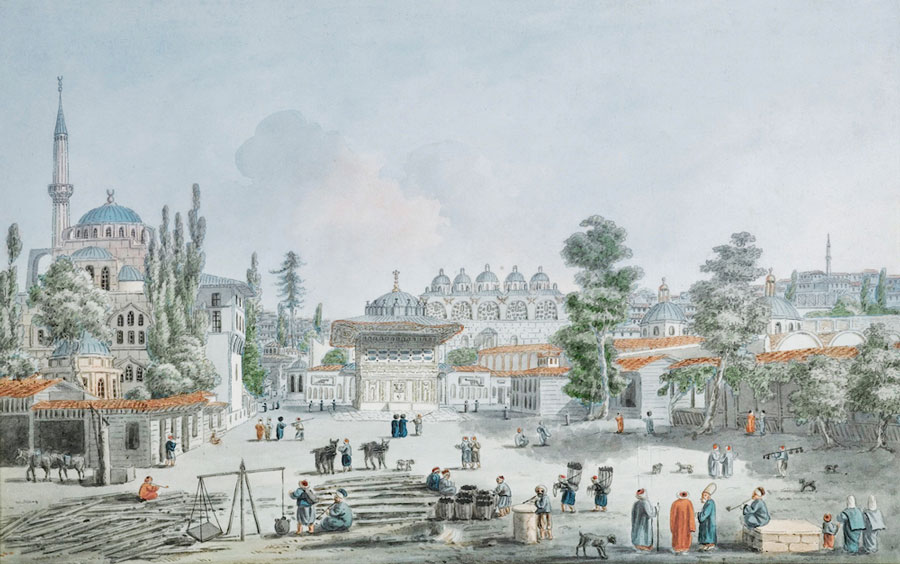 Galataport, View of Tophane Karakoy by Jean Baptiste Hilaire