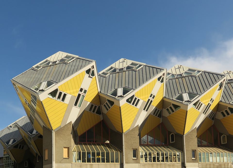 Kubuswoningen , Cube Houses, by architect Piet Blom, Rotterdam, Netherlands, 1984