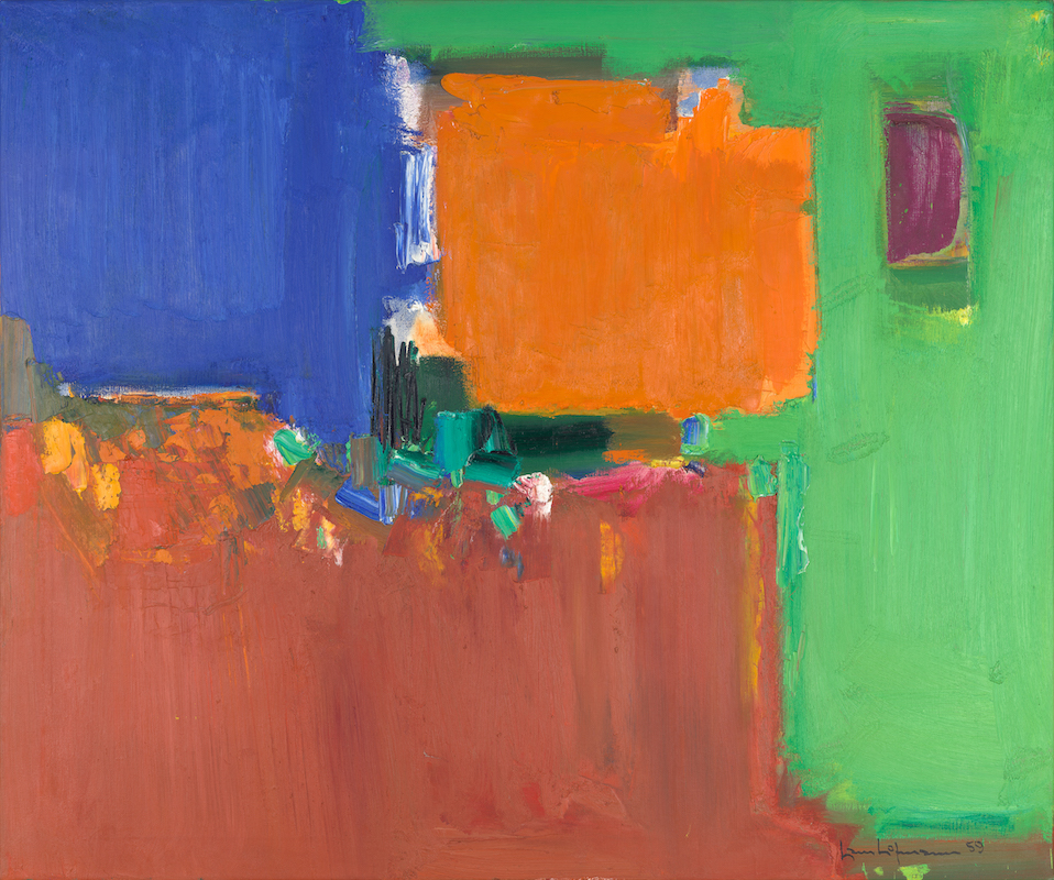 Indian Summer1959Oil on canvas60 ⅛ x 72 ¼ in. (152.7 x 178.43 cm)University of California, Berkeley Art Museum and Pacific Film Archive. Gift of Hans Hofmann, 1965 (1965.11)