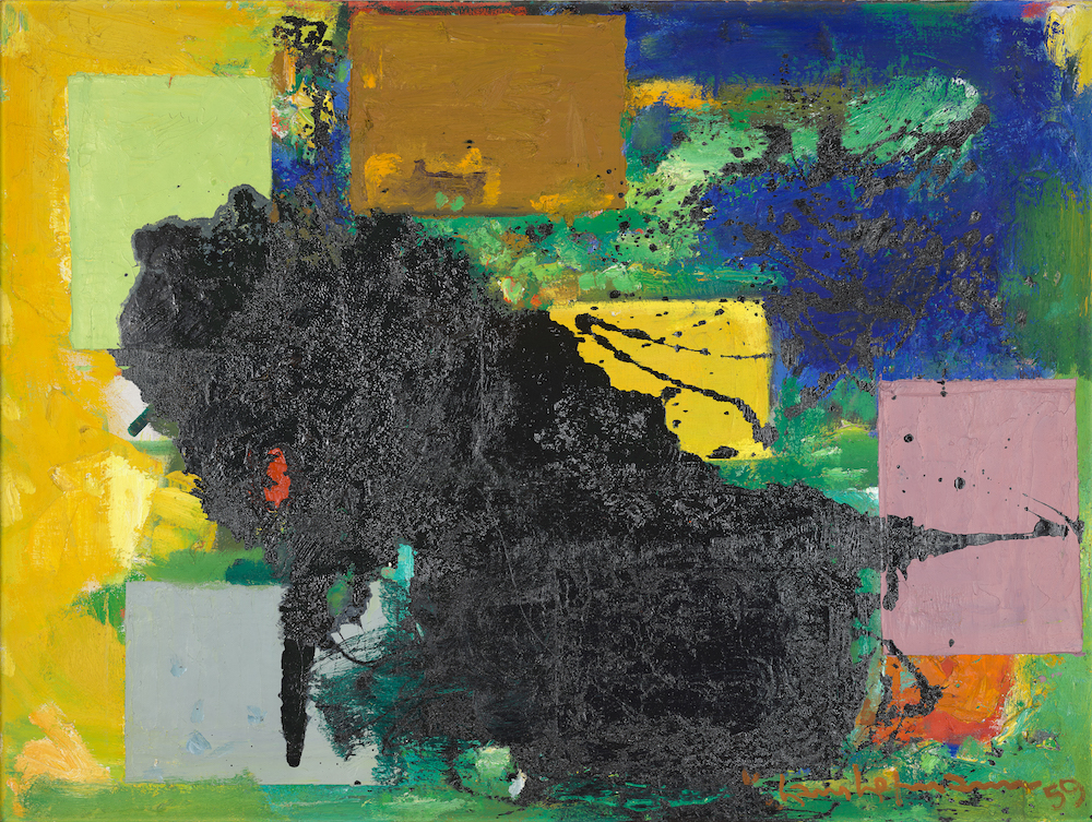 The Vanquished, 1959; oil on canvas; 36 1/8 x 48 1/8 in.; University of California Berkeley Art Museum and Pacific Film Archive; bequest of the artist. © The Regents of the University of California, photography by Jonathan Bloom.