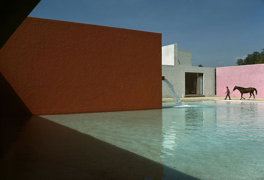 Stable, horse, pool and house planned by architect Luis Barragan, Rene Burri, Magnum Photos