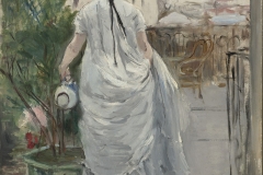 Berthe Morisot (French, 1841–1895). Young Woman Watering a Shrub, 1876. Oil on canvas, 15 3/4 x 12 1/2 in. Virginia Museum of Fine Arts, Richmond, Collection of Mr. and Mrs. Paul Mellon, 83.40. Image © Virginia Museum of Fine Arts. Photo: Katherine Wetzel