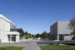 Nora Eccles Harrison Museum of Art. 2018 building renovation and expansion. Campus view with adjacent Russell/Wanlass Performance Hall.