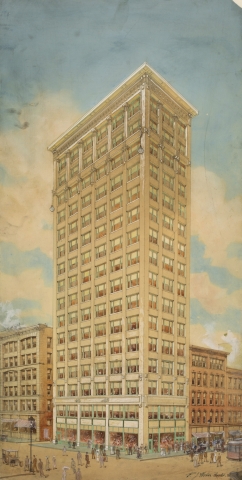 Peter J. Weber. Prairie School Skyscraper, Chicago, Illinois, Perspective, 1910. The Art Institute of Chicago. Gift of Bertram A. Weber