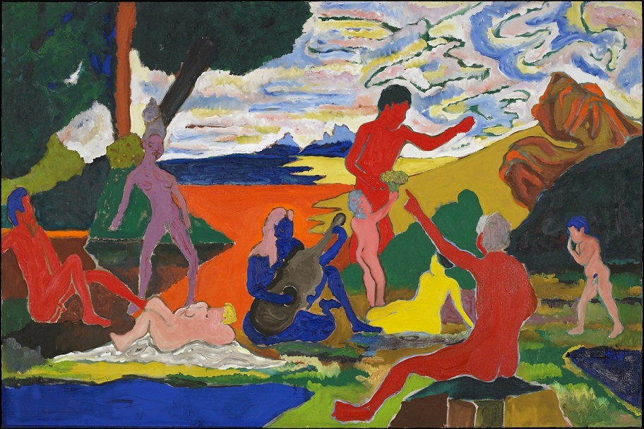 Bob Thompson (1937-1966), Homage to Nina Simone, 1965. oil on canvas. 48 x 72 ¼ in. (sight). Collection of Minneapolis Institute of Art, Minnesota. The John R. Van Derlip Fund, 89.83.