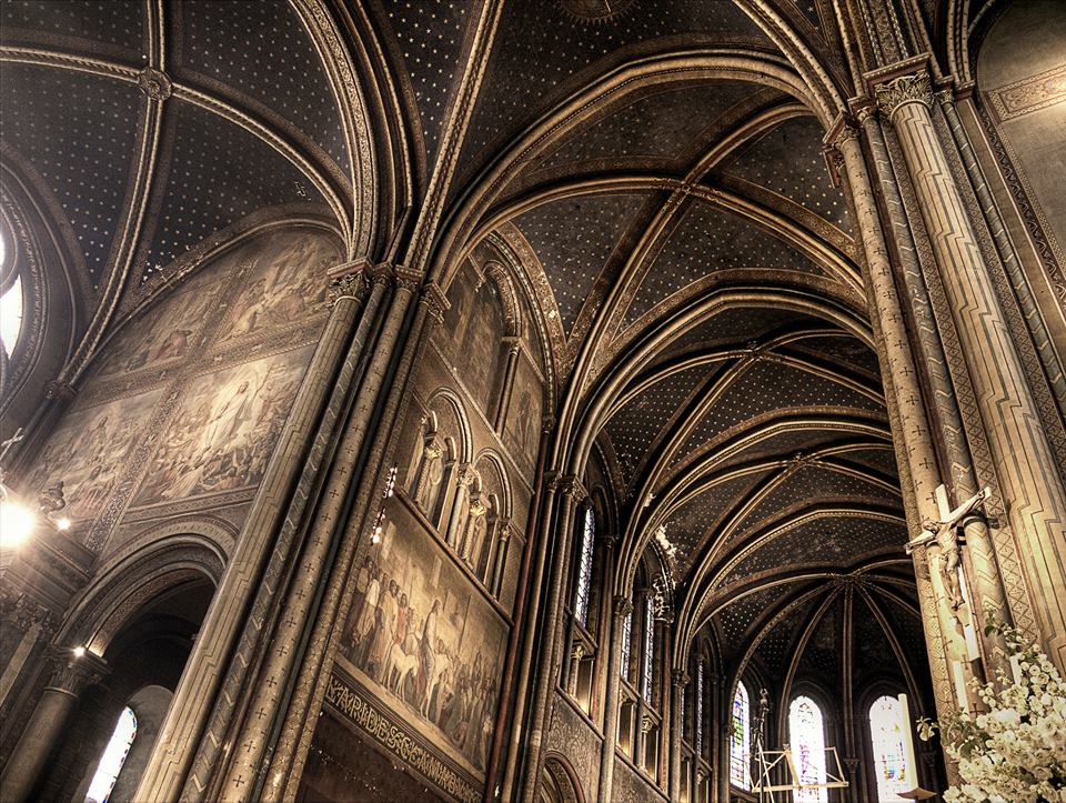 Saint Germain des Prés: Before Start of Works Ceiling and Murals