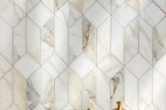 Madison, a hand-cut stone mosaic, show in polished Calacatta Gold, is part of the Semplice™ collection for New Ravenna.
