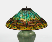 Lot 33: Tiffany Studios and Grueby Faience Company "Dragonfly" Table Lamp