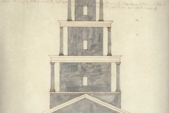 Thomas Jefferson (American 1743–1826) Monticello: Observation tower, recto, ca. 1771 Pen and Ink with gray wash Coolidge Collection of Thomas Jefferson Manuscripts, Massachusetts Historical Society N66:K39
