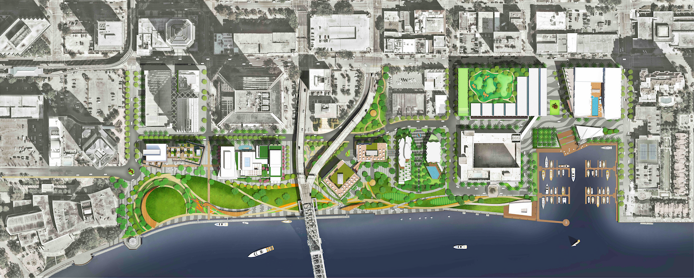 Atkins and SWA’s Chuck McDaniel are proposing 15 acres of public park space along 3,900 feet of the St. John’s River – a key part of mixed use development for 25 contiguous acres.