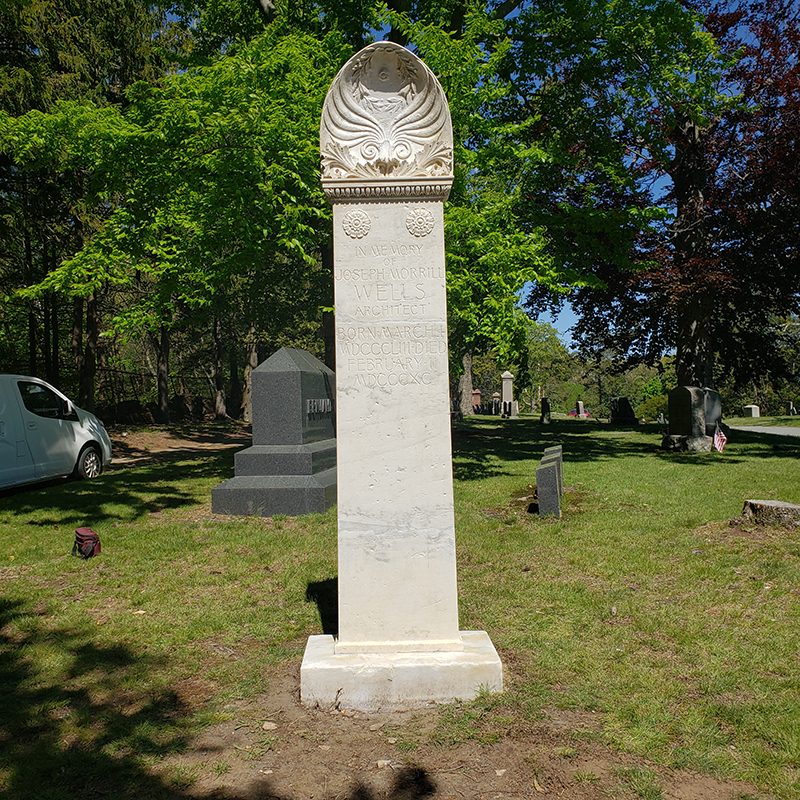 He formed a committee. Its goal: to restore the stone that marked the grave of Joseph Morrill Wells, the architect who refined Stanford White’s ideas and brought them to fruition.