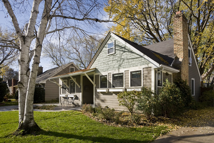 Exterior of remodeled bungalow