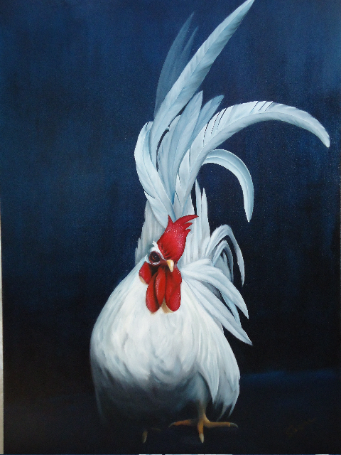 Rooster Oil Painting